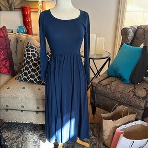 Navy Blue Long Sleeve Dress